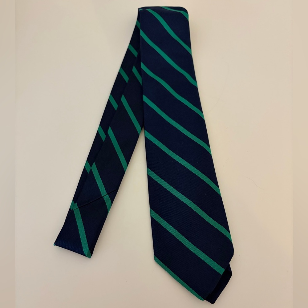 Ralph Lauren Classic Navy and Green Striped Men’s Tie